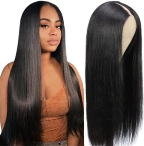 Parrucca lisci senza colla osso parte V 180 densità capelli umani parrucche brasiliane - Foto 1 di 14