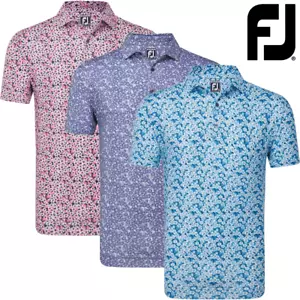 FOOTJOY 2025 PRIMROSE PRINT MENS GOLF POLO SHIRT / ALL COLOURS @ 45% OFF RRP - Picture 1 of 22
