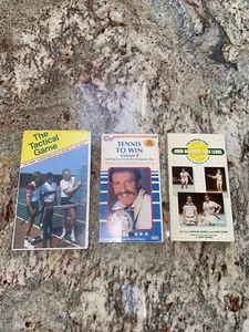 3 Vintage Tennis VHS Lessons John McEnroe Bjorn Borg Dennis Van Der Meer Lot - Picture 1 of 12