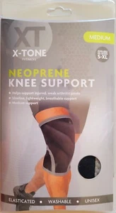 BNIB X-TONE FITNESS Neoprene Knee Support - Knees Compression- Medium - Black - Picture 1 of 2