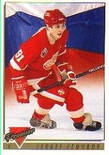 1993-94 Topps Premier Red Wings Hockey Card #441 Sergei Fedorov RUS