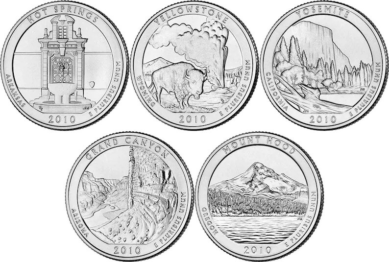 owo25セントクォーター硬貨ナショナルパーク2010〜2021セット#1 2010-2021 P&D National Park Quarter Set with Album