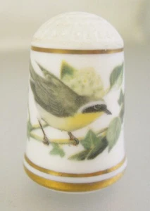 Vintage 1979 FRANKLIN PORCELAIN Thimble Limited Edition Geothlypic Trichas - Picture 1 of 7