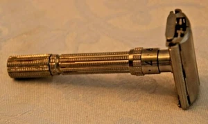 1964 Gillette Adjustable Slim DE Razor J-2 Nickel Plated - Picture 1 of 11
