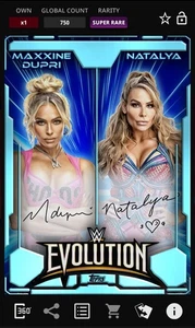 Natalya Maxxine Dupri Dual Light Blue Signature 750cc Topps Slam WWE Evolution - Picture 1 of 1
