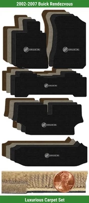 Conjunto de tapete de luxo personalizado para 2002-2007 Buick Rendezvous com logotipo (5 peças) #22D - Imagem 1 de 4