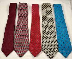 Lotto 5 cravatte 100% seta Van Heusen Jos. Bank Grodins Lord & Taylor John Henry - Foto 1 di 1