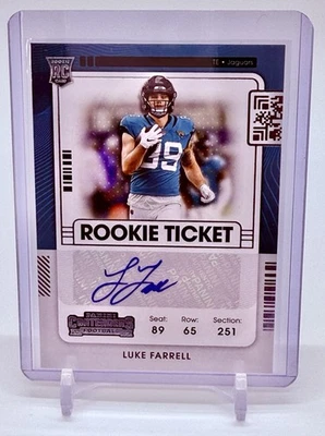 2021 Panini Contenders Luke Farrell #213 Rookie Ticket Auto RC Jaguars SF 49ers - Image 1 of 2