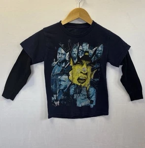 Camicia vintage WWE John Cena Wrestling manica lunga blu giovane taglia 7/8 - Foto 1 di 2
