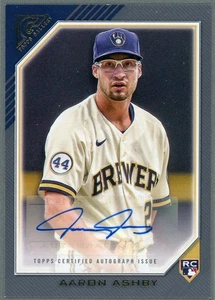 AARON ASHBY 2022 Topps Gallery Autograph #RA-AAY Milwaukee Brewers RC Auto - Picture 1 of 2