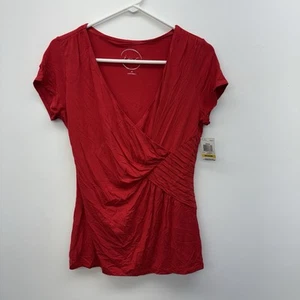 Inc International Concepts Red Ruched Y2K Top Women's Size M - Picture 1 of 7
