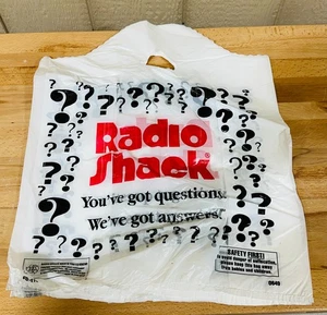 Vintage Radio Shack 1990er Ära Kunststoff Einkaufstaschen 16" x 16" Sammlerstück Posten von 10 - Bild 1 von 4