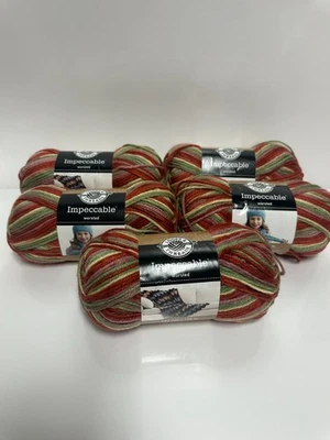 Loops and Threads Impeccable multicolor yarn 192yds Summerset Ombre green red - Image 1 of 4