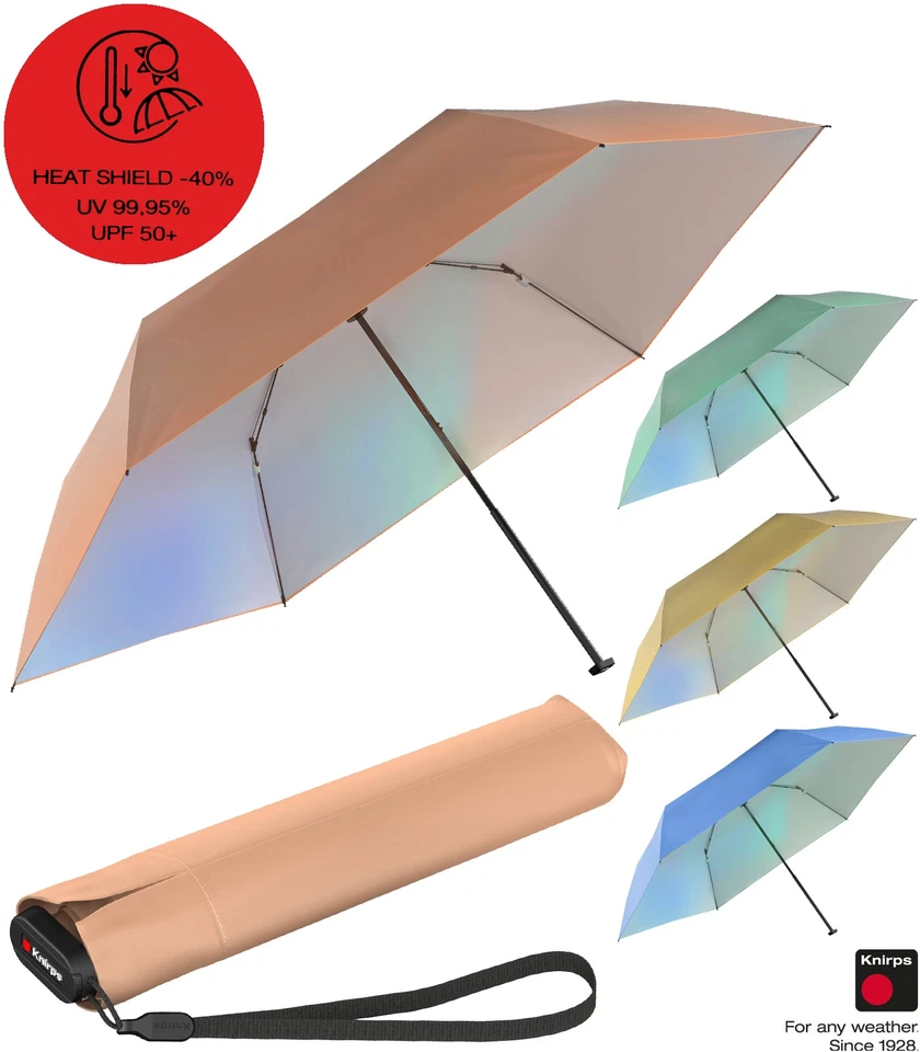 Knirps Regenschirm Damen Mini-Taschenschirm US.050 UV-Hitze-Schutz irisierend