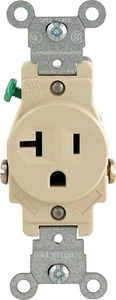 Leviton 05801-KIS Commercial Grade Single Receptacle Grounded 1-Outlet - Picture 1 of 1