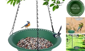 Vogelfutterhausschale zum Aufhängen mit Drainagelöchern für draußen, robust 10 Zoll grün - Bild 1 von 8