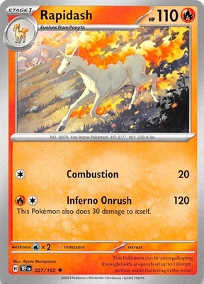 Rapidash 027/162 SV05 Temporal Forces Pokemon 007697 - Image 1 of 2