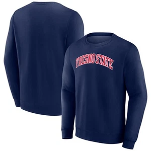 Men's Navy Fresno State Bulldogs Short Name Fleece Pullover Sweatshirt - Picture 1 of 3
