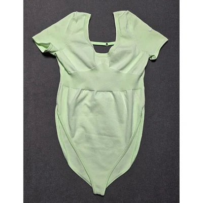 Nike Bodysuit One Piece Women's Medium Green Square Neck Activewear Swimming - Image 1 of 4