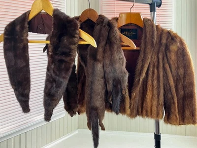 Lote de 3 estolas y collares de piel real vintage - The Blum Store, Macy’s, sin marca Foto 1 de 4