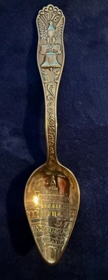 ANTIGUA CUCHARA DE POMELO RECUERDO PLATA ESTERLINA - 1776 - SALÓN DE LA INDEPENDENCIA, 5" Foto 1 de 2