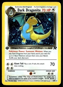 ✅ Pokemon TCG Team Rocket Dark Dragonite 5/82 Holo 1st Edition ✅ SWIRL ✅ 2BF ✅ - Picture 1 of 4