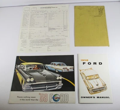 1958 Ford Fairlane 500 Dealer Showroom Brochure / Poster, Sales Invoice & Manual - Image 1 of 4