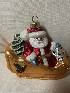 De Colección Kurt Adler Trineo Santa Adorno de Vidrio POLONIA Perro Dálmata - Imagen 1 de 21