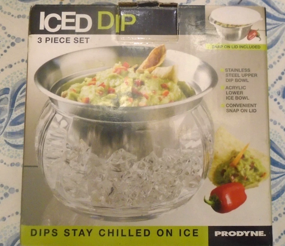 PRODYNE ICED DIP из нержавеющей стали и акрила погружения чашка 3 изделия комплект 22 унций * новый * - Изображение 1 из 3