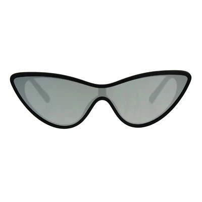Gafas de sol para mujer ojo de gato escudo futurista moda lentes mono espejadas UV400 Foto 1 de 2