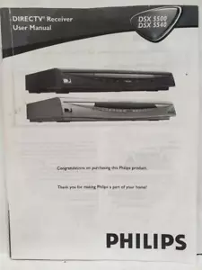 Philips DIRECTV Receiver User Manual DSX5500 DSX5540 Used PP - Imagen 1 de 4