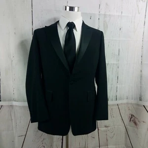 After Six 40S 1 Button Black Tuxedo Suit Blazer - Picture 1 of 8