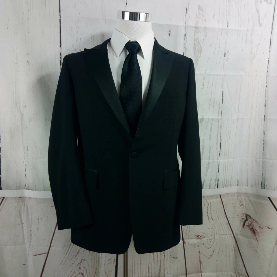 After Six 40S 1 Button Black Tuxedo Suit Blazer  - Image 1 of 4