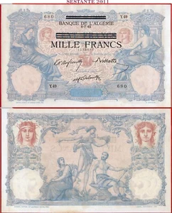 $TUNECINA 1.000 1000 FRANCOS 9,7. 1892 Ocupación alemana 1942 - P 31 AUNC++ - Imagen 1 de 6