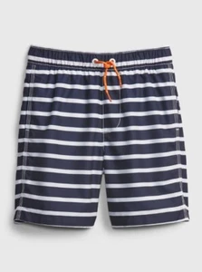 GAP Kids Stripe Printed Swim Trunks, Blue, Size: M(8) - USED - Picture 1 of 1