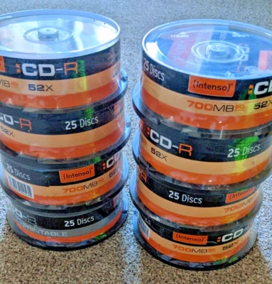 INTENSO CD-R BLANK 25 Discs 700MB 80 Min 52x Cakebox/Spindle New & Sealed - Image 1 of 4