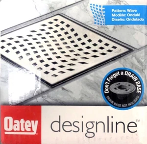 Oatey Designline 4"x 4" Quadratischer Duschablauf Edelstahl WELLEN-DESIGN - Bild 1 von 3