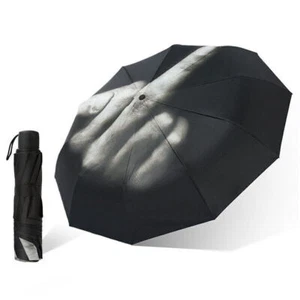 Klappbarer Regenschirm Reise Mittelfinger Design Outdoor Regenwasserdicht~ - Bild 1 von 11