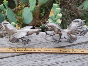 Vintage Sterling Silver 925 Fighting Roosters Pair - Picture 1 of 24