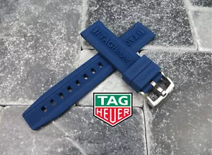 New 20 mm Authentic TAG HEUER Genuine Rubber Tang Strap Blue Diver Watch Band T - Picture 1 of 4