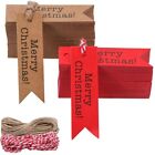 200 Pcs Christmas Tags Kraft  Gift Tags Hang Labels With Cotton St And Twine St