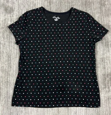 Рубашка женская Kim Rogers PM черная в горошек хлопок спандекс повседневная - Изображение 1 из 4