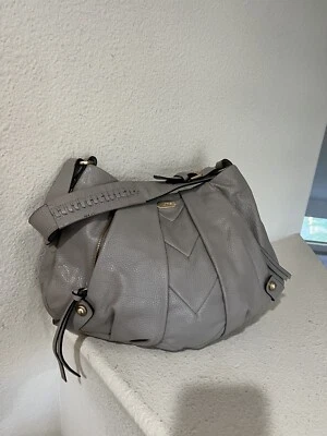 Bolso de hombro LODIS para mujer majestuoso de cuero gris hobo bolsillos laterales Foto 1 de 4