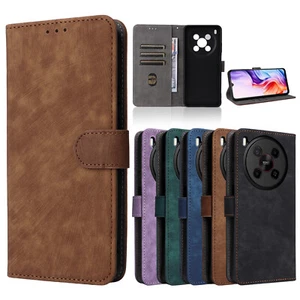 For ZTE Blade V70 Max, Luxury Retro Flip Leather Wallet Stand Soft Case Cover - Picture 1 of 20