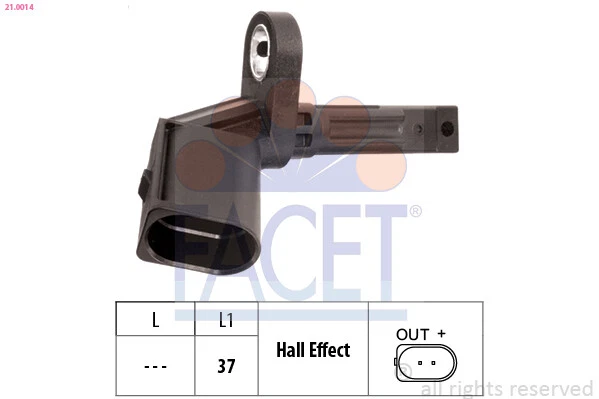 SENSOR DE VELOCIDAD FACET TRASERO DELANTERO PARA AUDI A4 AVANT 8K5 B8 NUEVO - Imagen 1 de 1