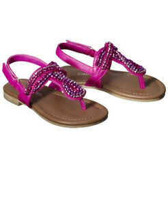 Toddler Girls Size 7,8,9 or 10 Pink Beaded Jumper Sandals by Cherokee NWT