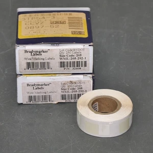 (500) Brady Wire Label Roll WML-205-292-1, 1" x 1/2", 12-10 AWG, White, Vinyl - Picture 1 of 6