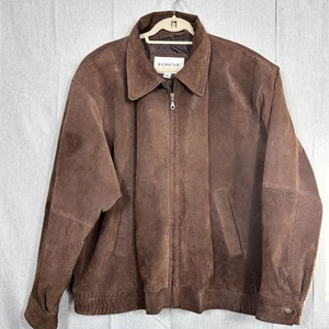 London Fog Lederjacke Big Herren 3X Braun Bomber Mantel Braun Futter Towne Retro - Bild 1 von 12