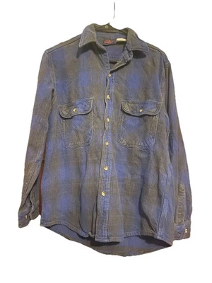 Chaqueta Camisa Vintage Años 90’s DAKOTA Franela Azul Cuadros Hombre’s Mediana Foto 1 de 4