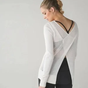 Lululemon 128 $ Sunset Savasan Pullover, Sweater in Weiß meliert, M - Bild 1 von 6
